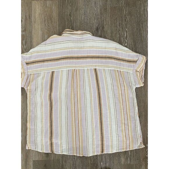 Sonoma Womans XL Striped Button up Shirt Sleeve top - Picture 2 of 7